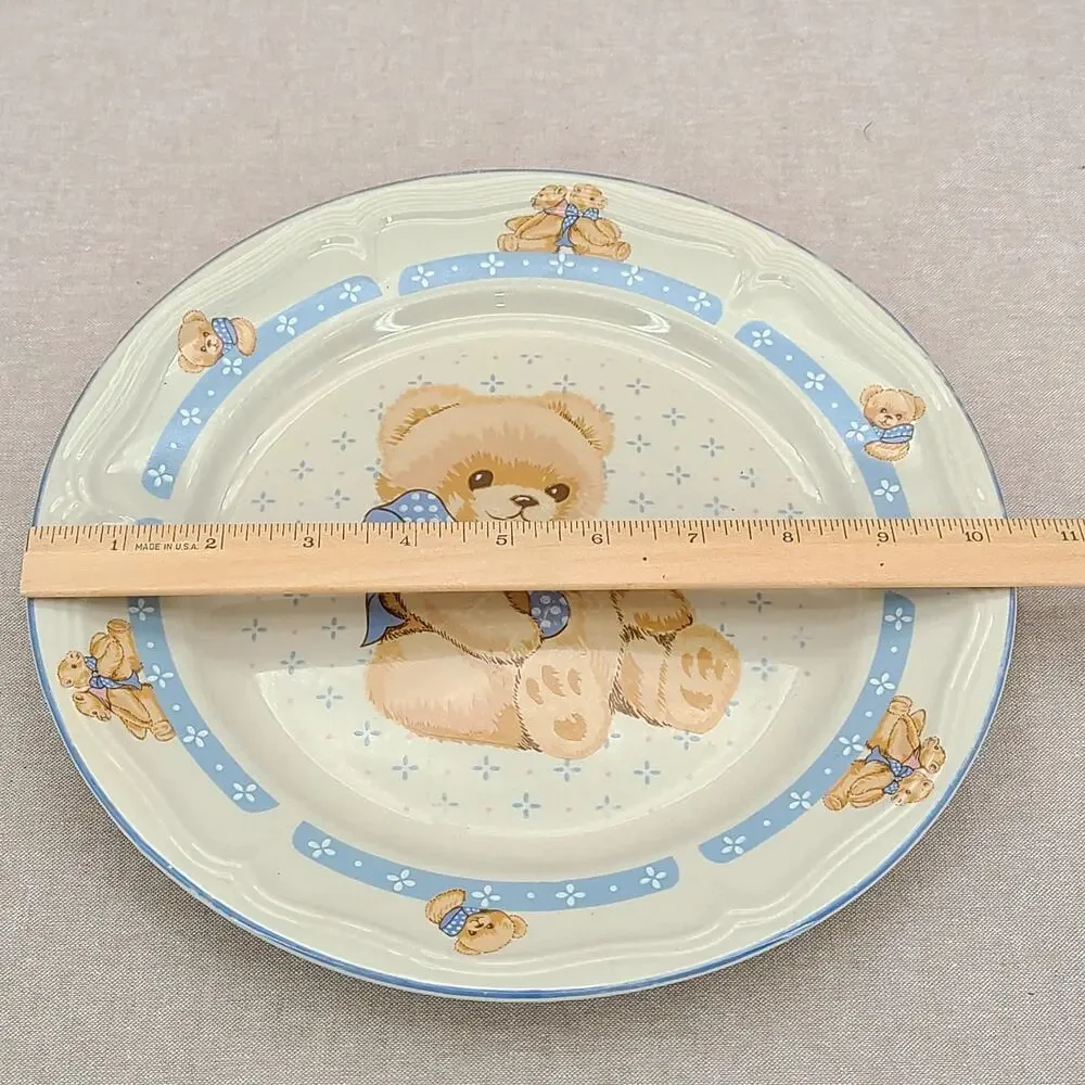 Vintage Tienshan Country Bear Stoneware Dinnerware Set – 3 piece Place Setting